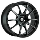 Konig 24B Illusion gloss black with ball cut machined spoke accents