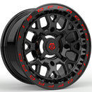 TIS UTV 558BMRL gloss black w/red tint milled lip logo