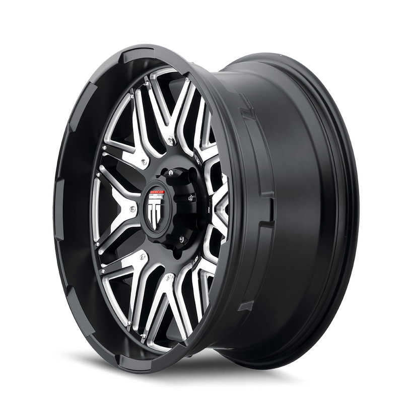 AMERICAN TRUXX AT151 MATTE BLACK/MILLED W/ CHROME INSERT
