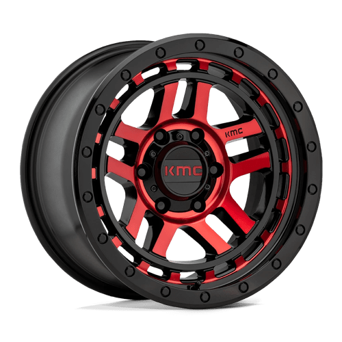 KMC KM540 RECON ST GLOSS BLACK MACHINED W/ RED TINT