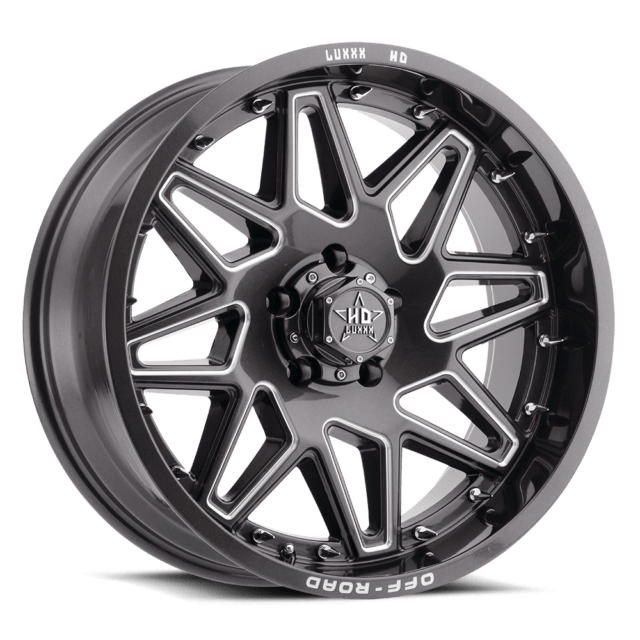 LUXXX HD LHD17 Lava Gray Milled w/ Chrome Spike Rivets
