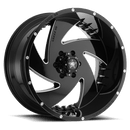 LUXXX HD LHD6 Gloss Black Milled w/ Chrome Spike Rivets