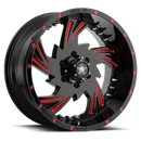 LUXXX HD LHD7 Red Milled w/ Chrome Spike Rivets