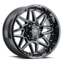 LUXXX HD LHD17 Gloss Black Milled w/ Chrome Spike Rivets