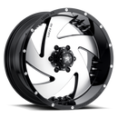 LUXXX HD LHD6 Gloss Black Machined Face w/ Chrome Spike Rivets