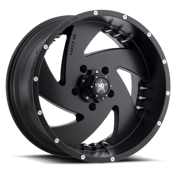 LUXXX HD LHD6 Satin Black w/ Chrome Spike Rivets