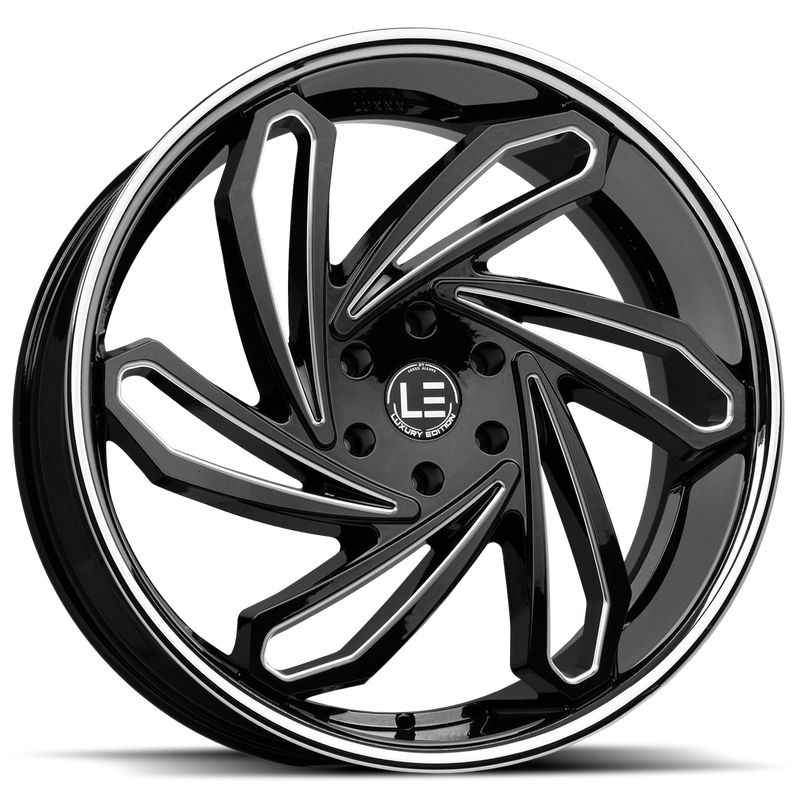 Lux LE 10 Gloss Black Milled Stainless Steel Lip