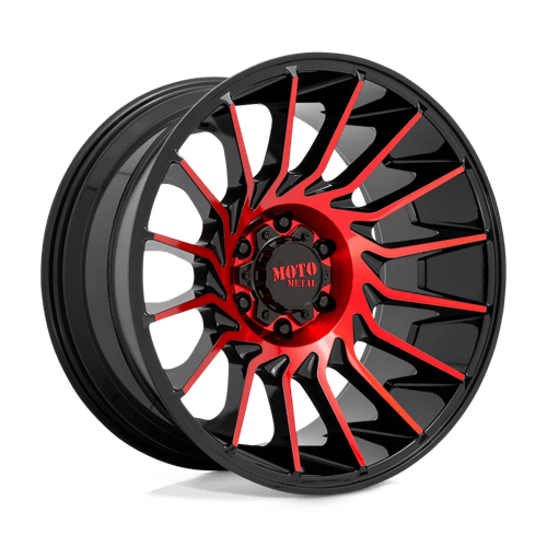 Moto Metal MO807 BW GLOSS BLACK MACHINED W/ RED TINT