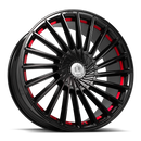 Lux 36 Gloss Black Red Stripe