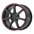 Motegi MR132 N2 MATTE BLACK W/ RED STRIPE