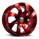 Lux 12 Neon Red w/ Chrome Spike Rivets