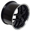 OE Wheels CV04 Black Wheel Black Wheel with Machined Lip