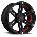 Tuff T01 N2 FLAT BLACK W/ RED INSERTS