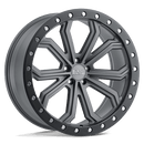 Black Rhino TRABUCO BW MATTE GUNMETAL W/ BLACK RING & SILVER BOLTS