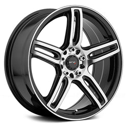 Drifz 307MB Tech R mirror machined face and lip edge with gloss black accents