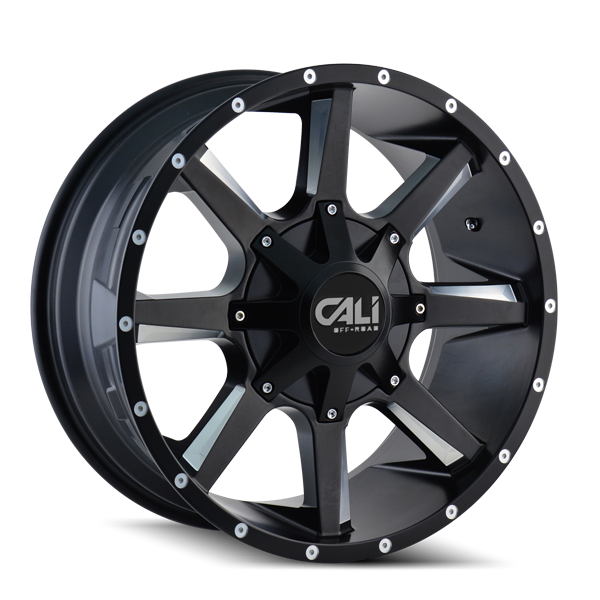 CALI OFF-ROAD 9100 SATIN BLACK/MILLED SPOKES