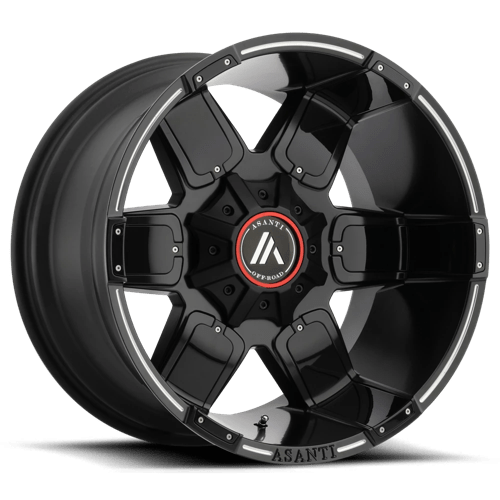 Asanti Off Road AB811 WARTHOG N2 SATIN BLACK MILLED W/ GLOSS BLACK ACCENTS