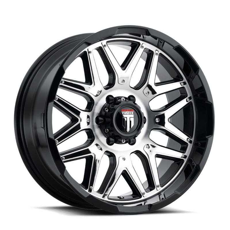 AMERICAN TRUXX AT151 GLOSS BLACK/MACHINED W/ CHROME INSERT
