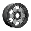 Fuel UTV D923 BLOCK BEADLOCK N2 MATTE GUN METAL W/ BLACK RING