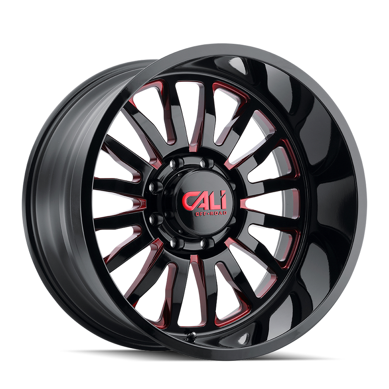 CALI OFF-ROAD GLOSS BLACK/RED MILLED SPOKES