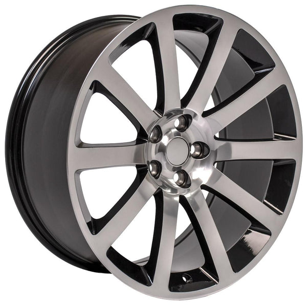 OE Wheels CL02 Black Wheel Polished Wheel with Painted Inlay