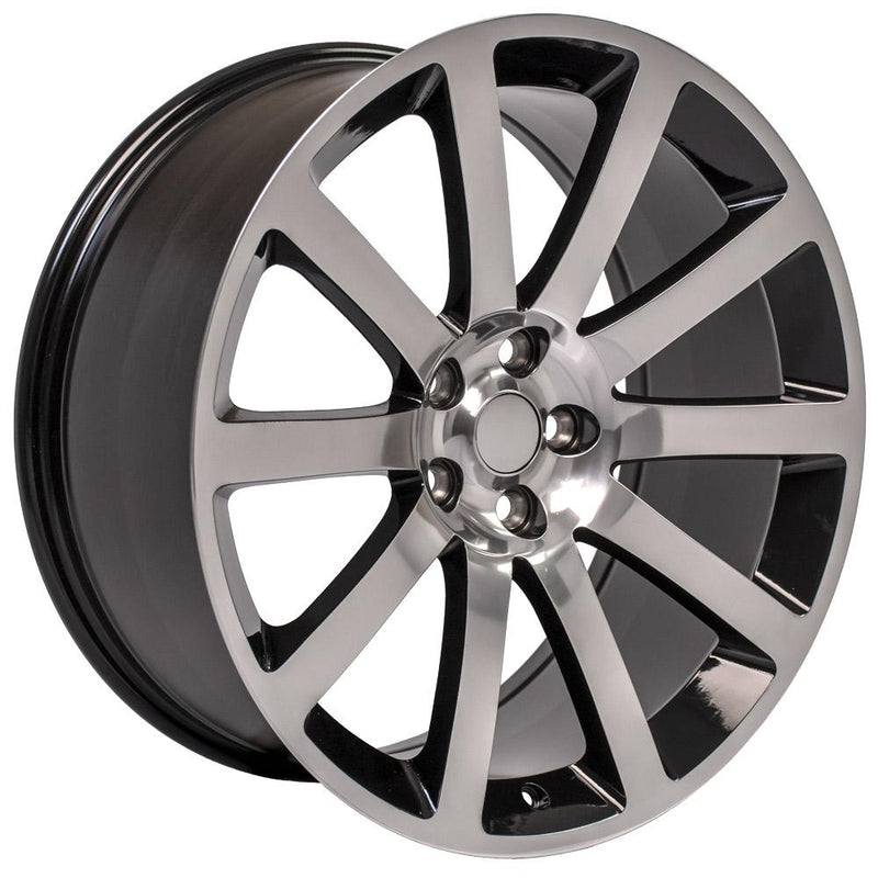 OE Wheels CL02 Black Wheel Polished Wheel with Painted Inlay