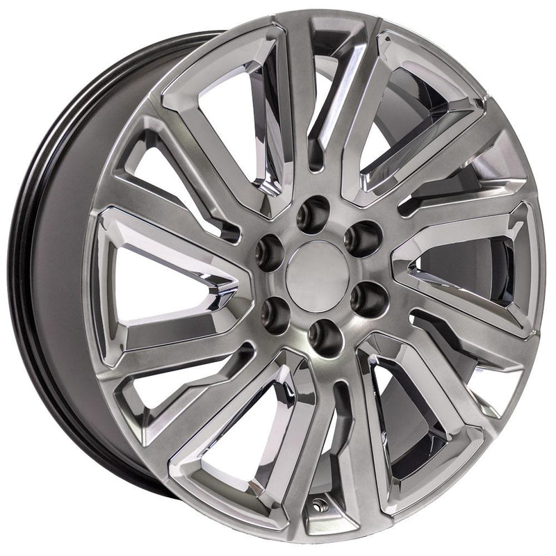 OE Wheels CV39 Hyper Wheel Hyper Black Wheel with Chrome Insert