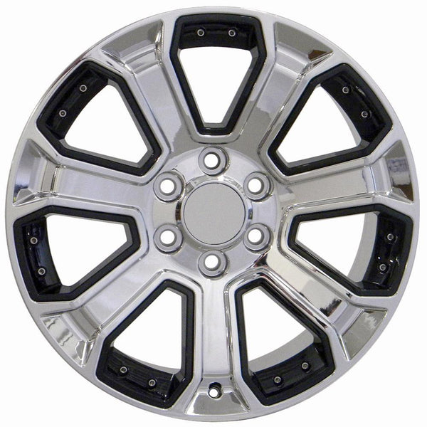 OE Wheels CV93 Chrome Wheel Chrome Wheel with Black