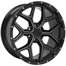 OE Wheels CV98 Black Wheel Satin Black Wheel with Milled Edge