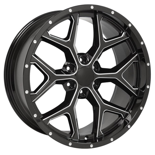 OE Wheels CV98 Black Wheel Black Wheel with Milled Edge