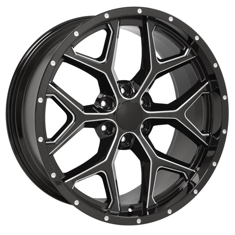 OE Wheels CV98 Black Wheel Black Wheel with Milled Edge