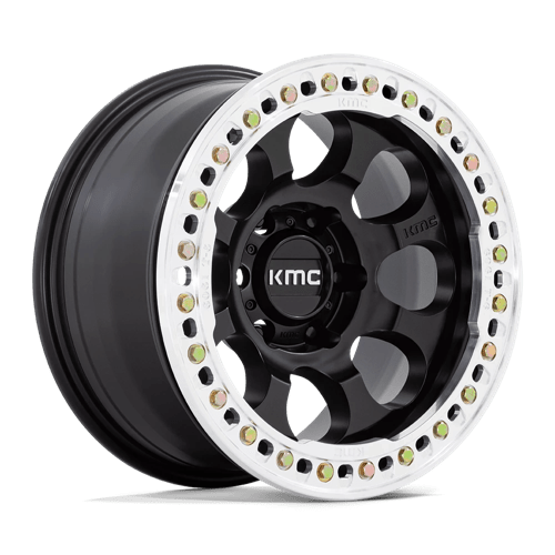 KMC KM237 RIOT BEADLOCK ST SATIN BLACK W/ MACHINED RING