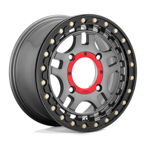 KMC Powersports KS240 RECON BEADLOCK N2 GUN METAL W/ GLOSS BLACK RING