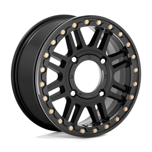 KMC Powersports KS250 CAGE BEADLOCK ST SATIN BLACK W/ GLOSS BLACK RING