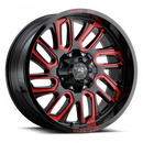LUXXX HD LHD18 Gloss Black Red Milling