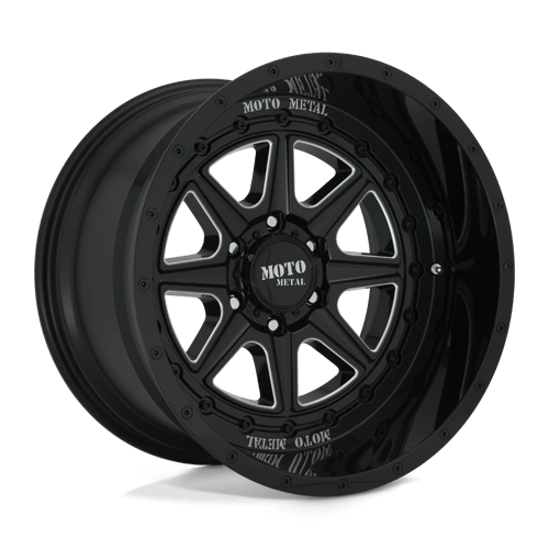 Moto Metal MO801 PHANTOM BW GLOSS BLACK MILLED