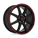 Motegi MR142 CS8 N2 SATIN BLACK W/ RED STRIPE