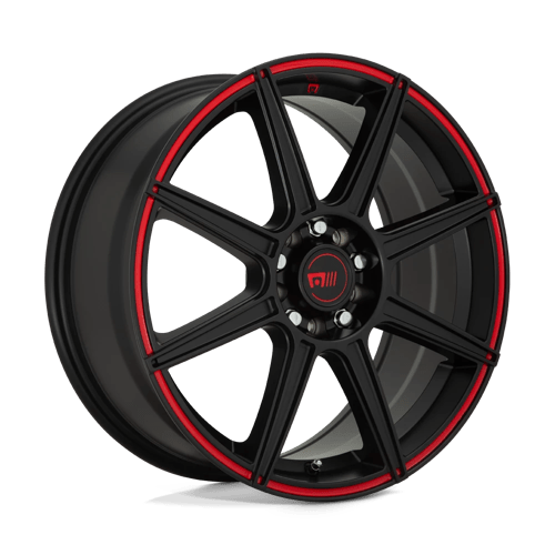 Motegi MR142 CS8 N2 SATIN BLACK W/ RED STRIPE