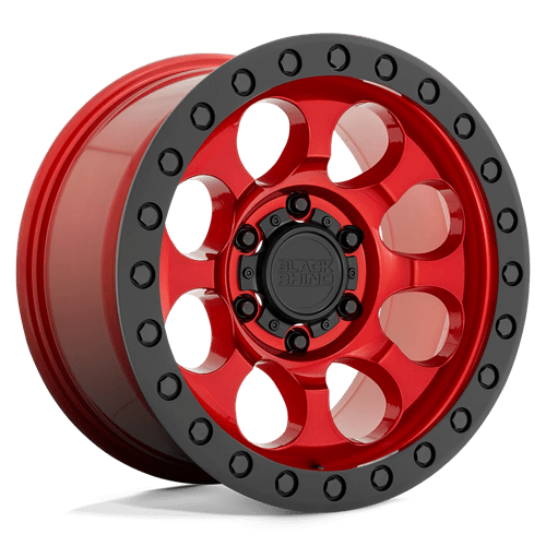 Black Rhino RIOT BW CANDY RED W/ BLACK RING & BOLTS