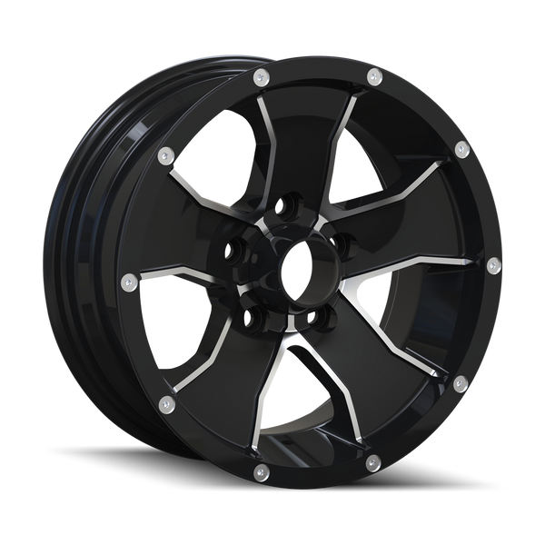 TRAILER WHEELS 14 BLACK/MACHINED FACE