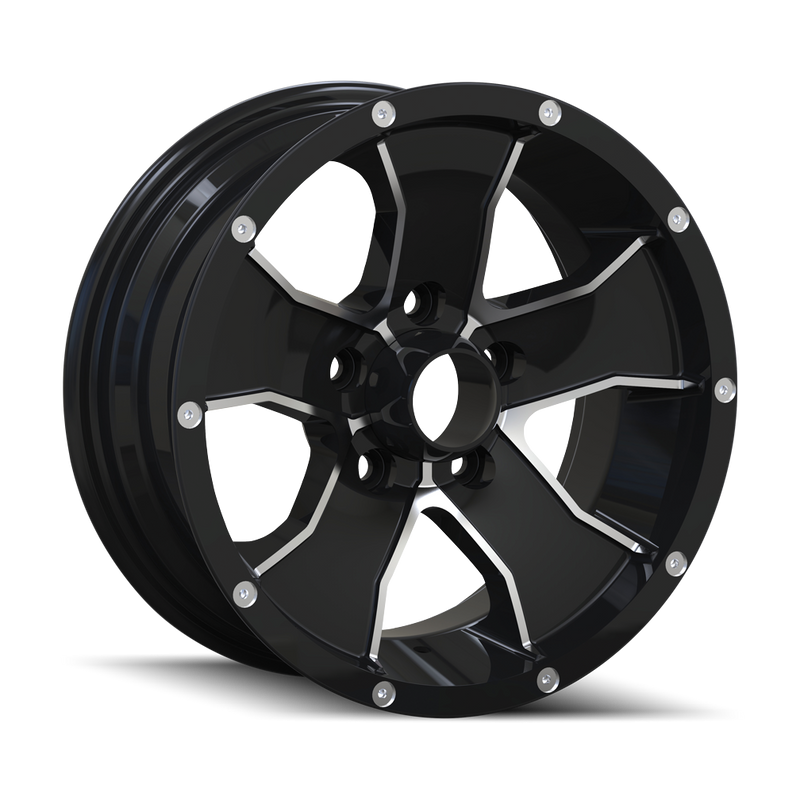 TRAILER WHEELS 14 BLACK/MACHINED FACE