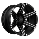 Tuff T12 N2 SATIN BLACK W/ MILLED SPOKES AND BRUSHED INSERTS