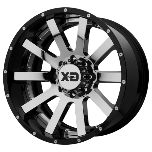 XD XD200 HEIST BW CHROME CENTER W/ GLOSS BLACK MILLED LIP
