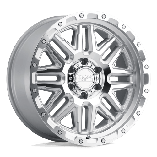 Black Rhino ALAMO N2 SILVER W/ MIRROR FACE & STAINLESS BOLTS