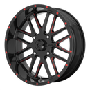MSA Offroad Wheels M35 BANDIT N2 GLOSS BLACK MILLED W/ RED TINT