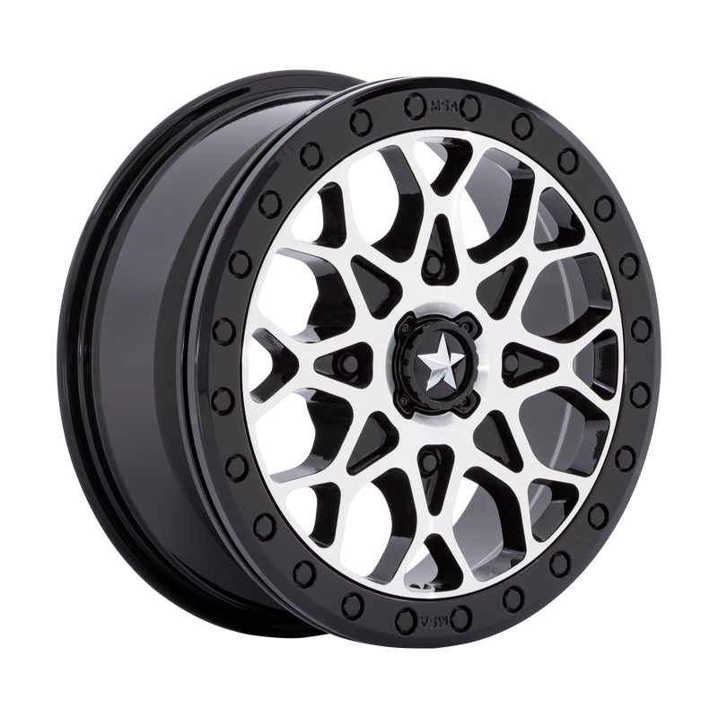 MSA Offroad Wheels M48 PORTAL BEADLOCK ST GLOSS BLACK MACHINED W GB RING
