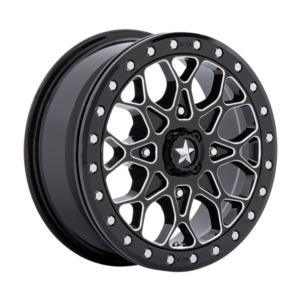 MSA Offroad Wheels M48 PORTAL BEADLOCK ST GLOSS BLACK MILLED W/ GB RING