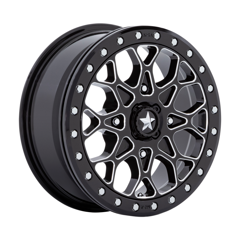 MSA Offroad Wheels M48 PORTAL BEADLOCK ST GLOSS BLACK MILLED W/ GB RING
