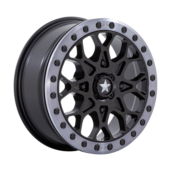 MSA Offroad Wheels M48 PORTAL BEADLOCK ST SATIN BLACK W/ GRAY TINT RING