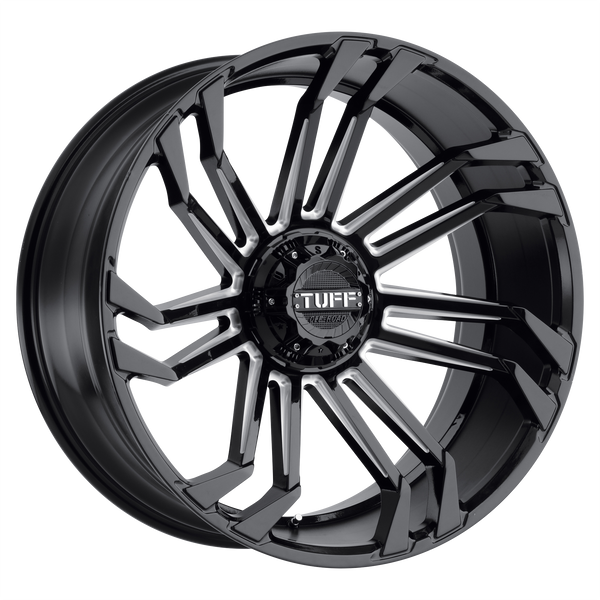 Tuff T21 N2 GLOSS BLACK W/ MILLED SPOKES
